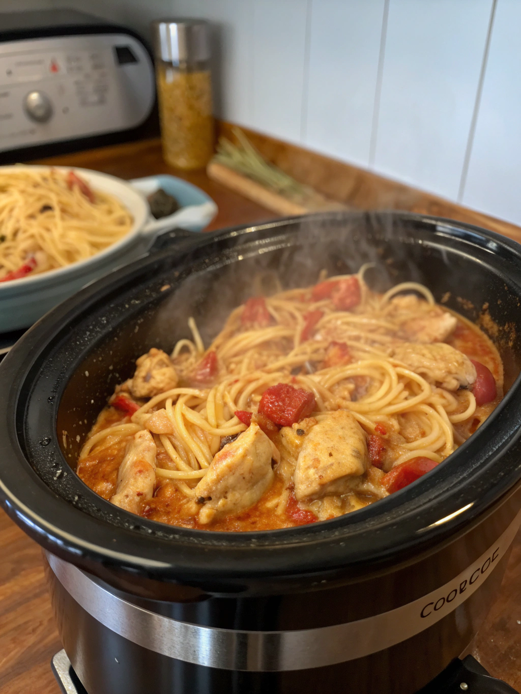 crockpot chicken spaghetti​