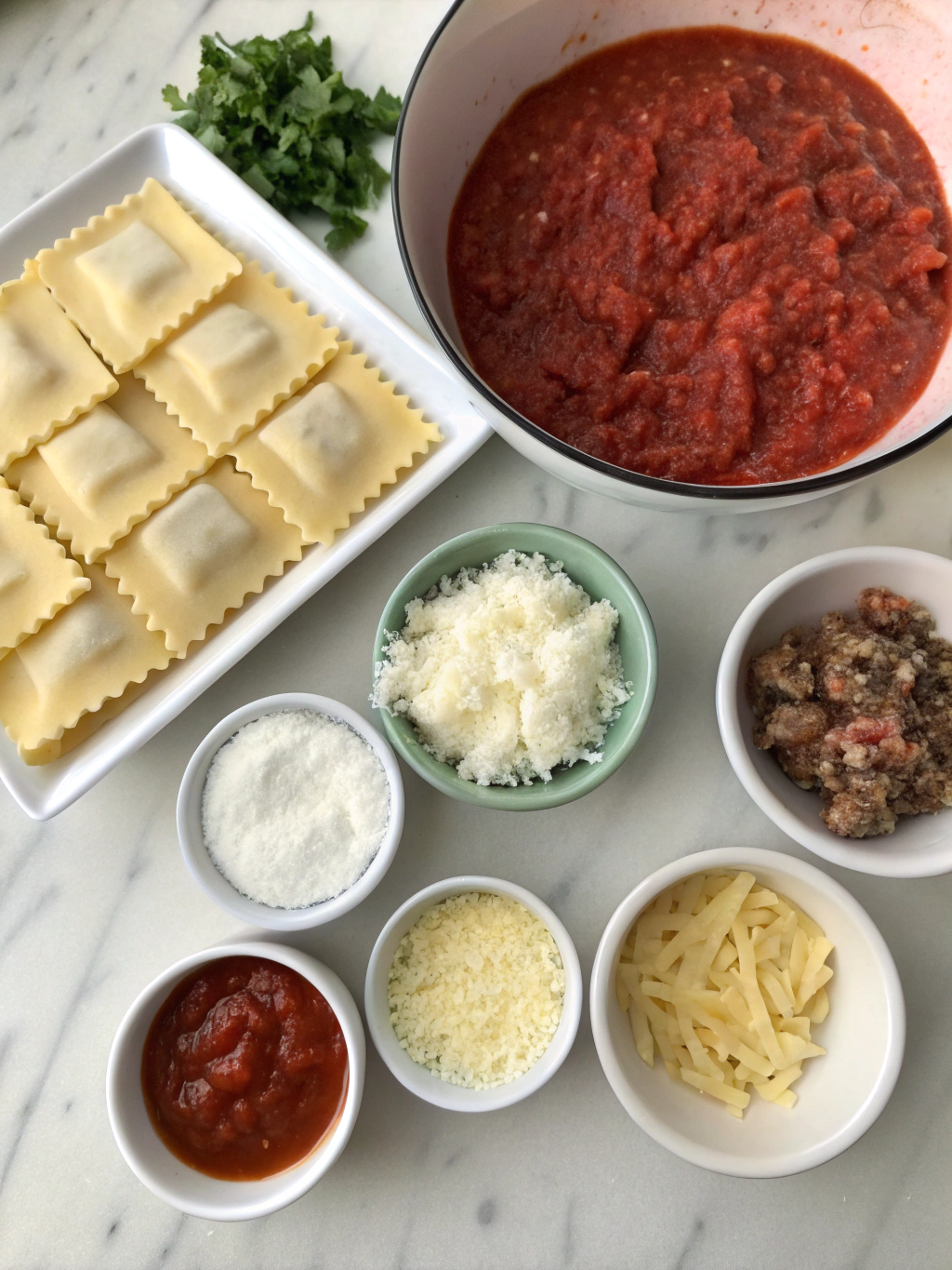 crockpot ravioli lasagna​ ingredient
