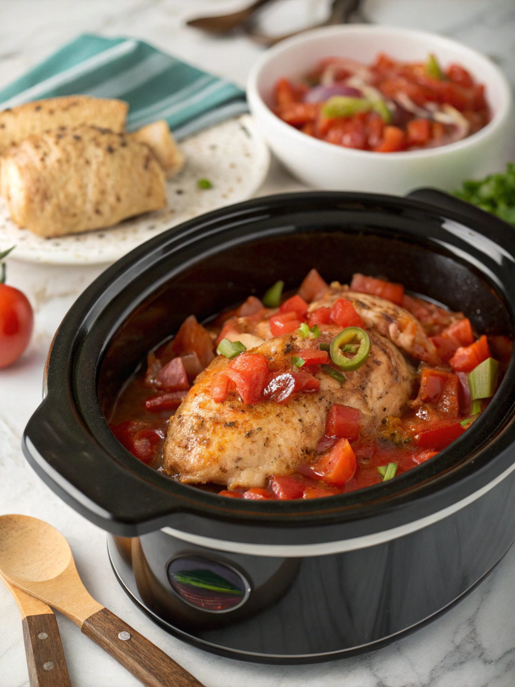 crockpot salsa chicken​