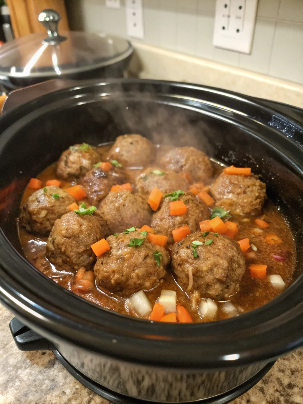 salisbury steak meatballs crockpot​