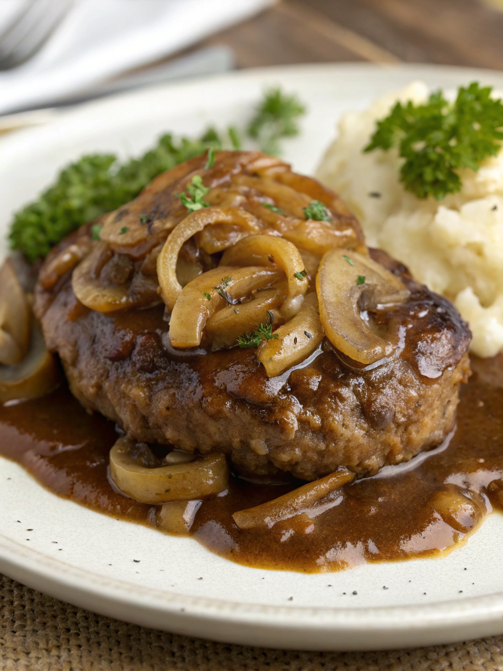 salisbury steak with onion gravy​
